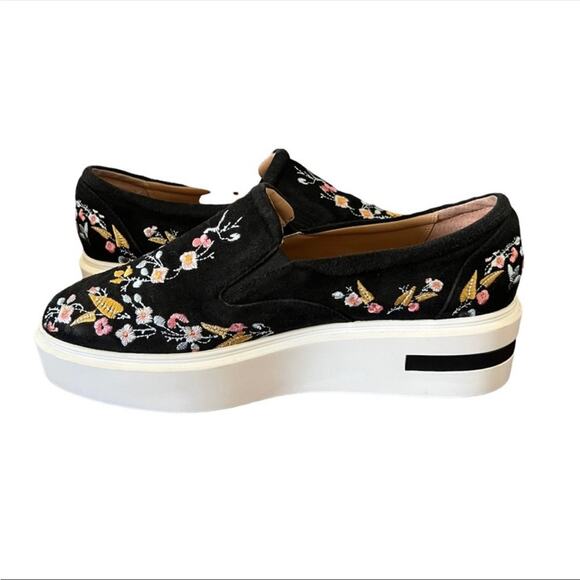 Linea Paolo Platform Fairfax Flower Embroidered Slip On Sneakers Size 9.5 - Picture 3 of 8
